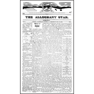 Alleghany Star Newspaper - Reprint of Vol.1 Num. 1